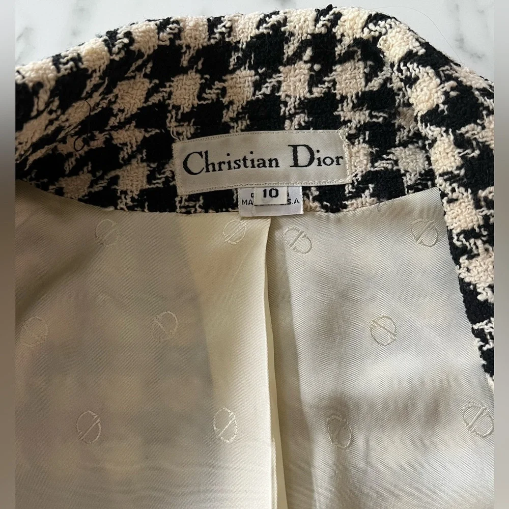 Christian Dior houndstooth blazer
